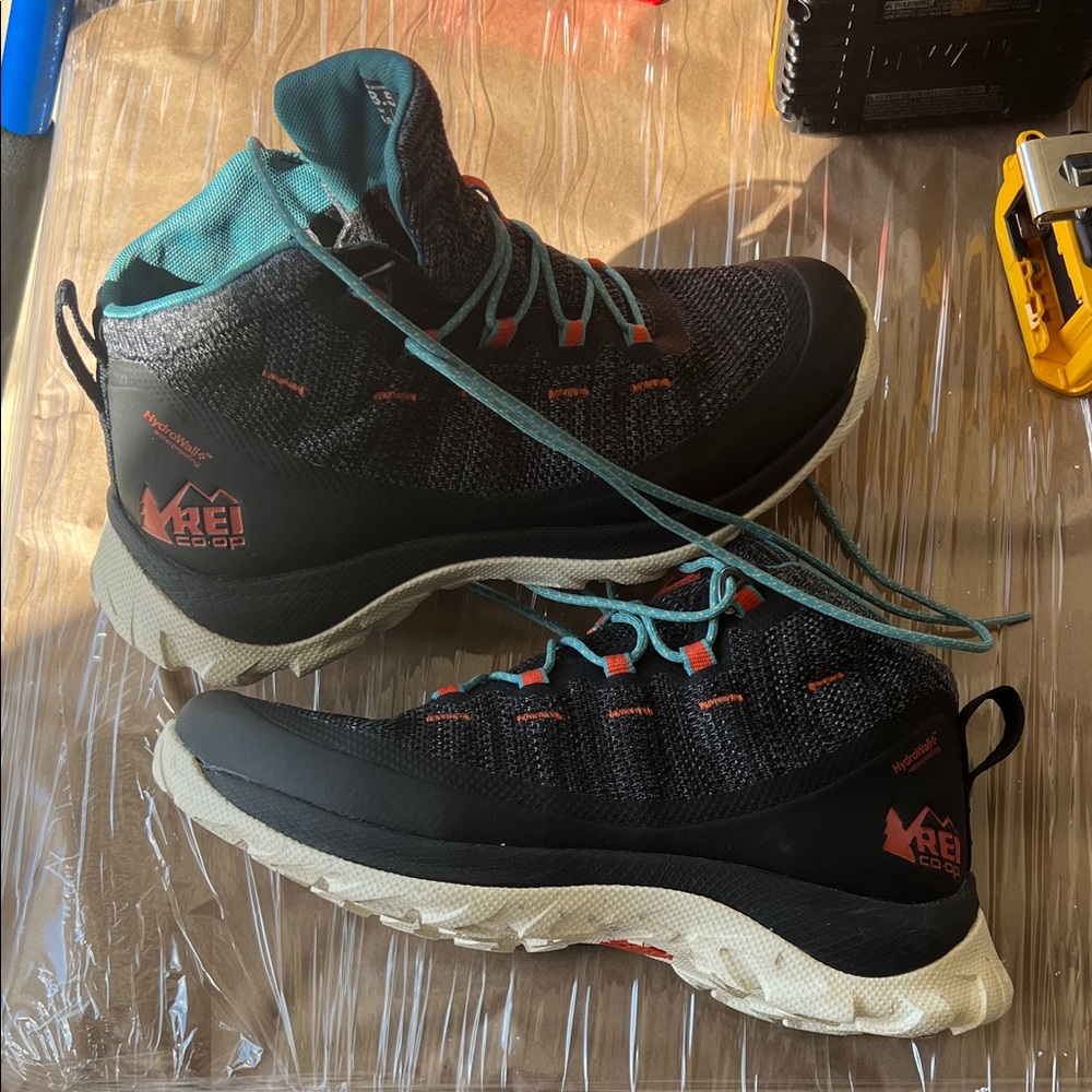 REI Co-op Black and Red Waterproof Shoes